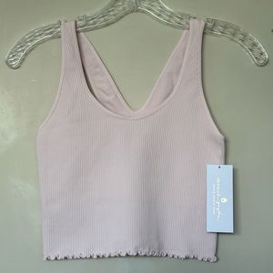 NWT Spiritual Gangster Amor Crop Tank Light Pink Lined w/ Shelf Bra M/L
